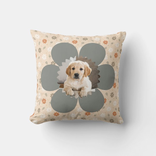 Almofada Farmhouse Floral Bonita Primeiro Natal (Frente)