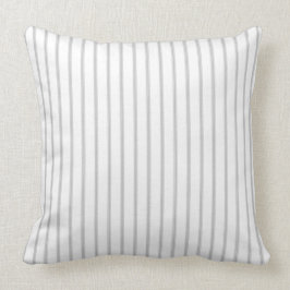 Almofada Farmhouse French Ticking Strike Pattern Cinza Bran