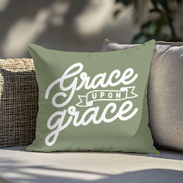 Almofada Farmhouse Olive Green Grace Travesseiro decorativo