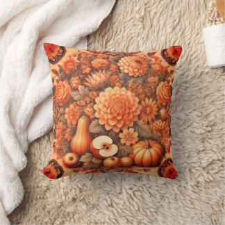 Almofada Farmhouse Orange Rustic Vintage Queda Outono Retro