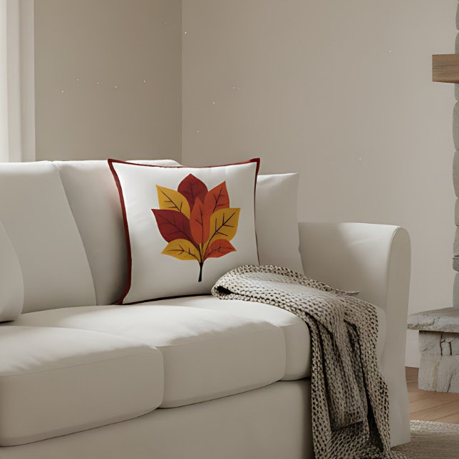 Almofada Farmhouse Russ Autumn Deixa Decência (Farmhouse autumn décor pillow with rustic fall leaves for cozy seasonal style.)