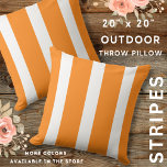 Almofada Farmhouse Rustic Orange And White Strips<br><div class="desc">Adicione uma aparência de vara ao seu espaço de decoração com os travesseiros laranja listrados,  brilhantes e ousados.</div>