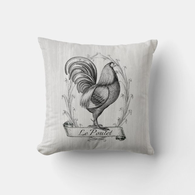 Almofada Farmhouse Rústico País Desenho Mão Francês  (Frente)