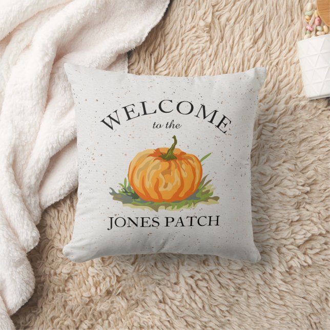 Almofada Farmhouse Welcome to Our Pumpkin Patch Signature (Cobertor)