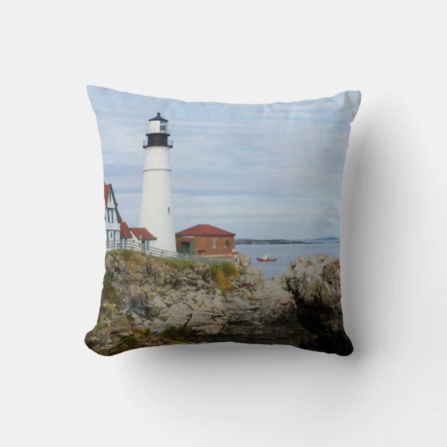 Almofada Farol de Portland Headlight em costa rochosa (Frente)