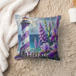 Almofada Farol Roxo com Foxglove & Iris Personalizado