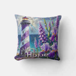 Almofada Farol Roxo com Foxglove & Iris Personalizado
