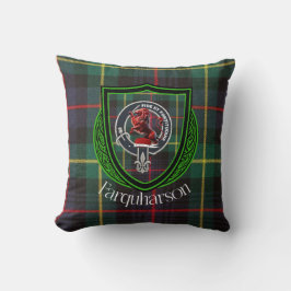 Almofada Farquharson Scottish Clan Tartan & Crest