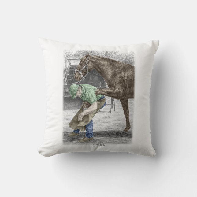 Almofada Farrier Blacksmith Shoeing Horse (Frente)