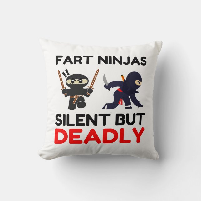 Almofada Fart Ninjas Silencioso Mas Mortal (Frente)