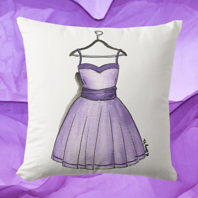 Almofada Fashionista Fashionista do Partido do Baile de for (Purple prom dress pillow)