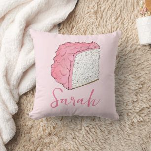 Almofada Fatia de Bolo de Comida Anjo Rosa Personalizada