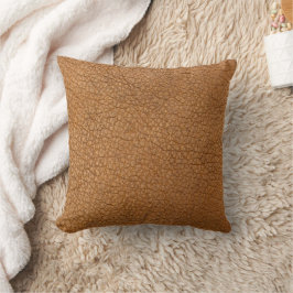 Almofada Faux Brown Animal Leather Impressão Crocodilo
