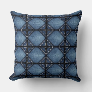 Almofada Faux Denim & Diamantes