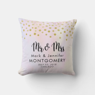 Almofada Faux Dourado Confetti em Purple Watercolor Sr. & S