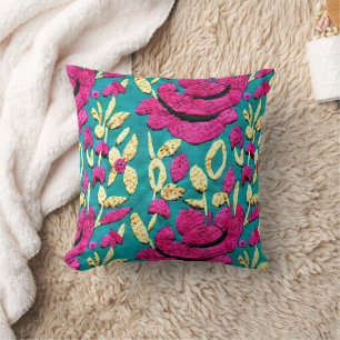 Almofada Faux Embroidery Boho Floral
