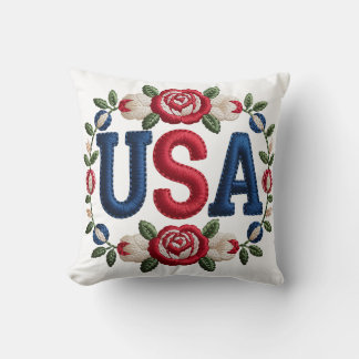 Almofada Faux Embroidery USA
