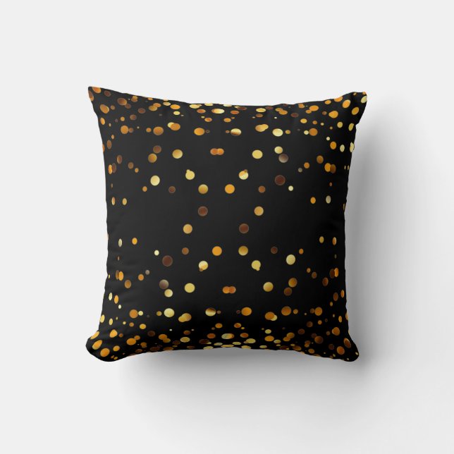 Almofada Faux Gold Foil Confetti Elegante Sparkles (Frente)