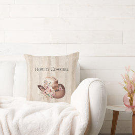 Almofada Faux Rustic Cream Wood Rosa Rosa Rosa Cowgirl