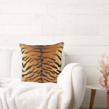 Faux Siberian Tiger Skin Travesseiro decorativo