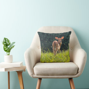 Almofada Fawn em pé na grama