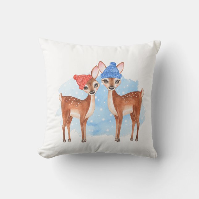 Almofada Fawns bonitos (Frente)