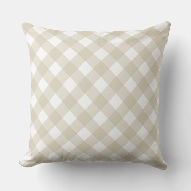 Almofada Faye e Lauren Beige Gingham (Frente)