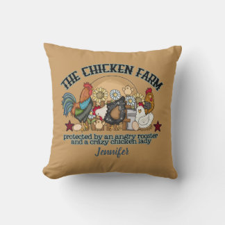Almofada Fazenda Engraçado de Frango Castanho