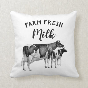 Almofada Fazenda Rústica De Fábrica Fresca De Vaca Fresca