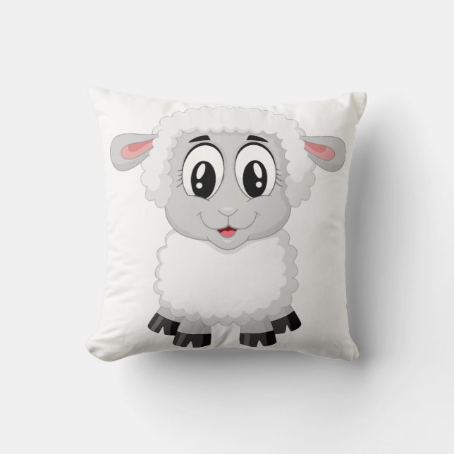 Almofada Fazendinha de cordeiro bebê fofo (Frente)