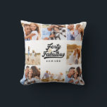 Almofada Fazer 40 - Festa de ouro preto - Festa de aniversá<br><div class="desc">Celebre seu estilo de aniversário de 40 anos com esse design de efeito preto e ouro. Um design moderno com texto de script e gráficos ousados. Altere a cor para personalizar. Parte de uma coleção.</div>