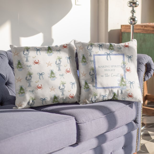 Almofada Fazer Espirita Brilhante Natal Costeiro (Criador carregado)