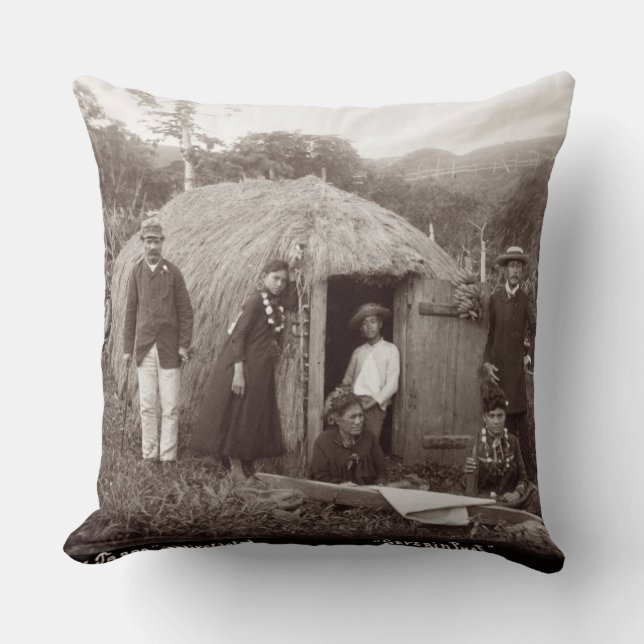 Almofada Fazer Tappa, um pano nativo, c.1875 (foto do (Frente)