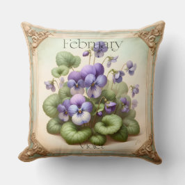Almofada February Violet Birth Flower Symbolism Botanical 