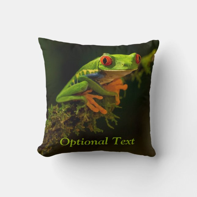 Almofada Fechar um Sapo de Árvore Vermelha nº 1 (Frente)