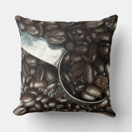 Almofada Feijões De Café Torrados Com Fotografia De Prata