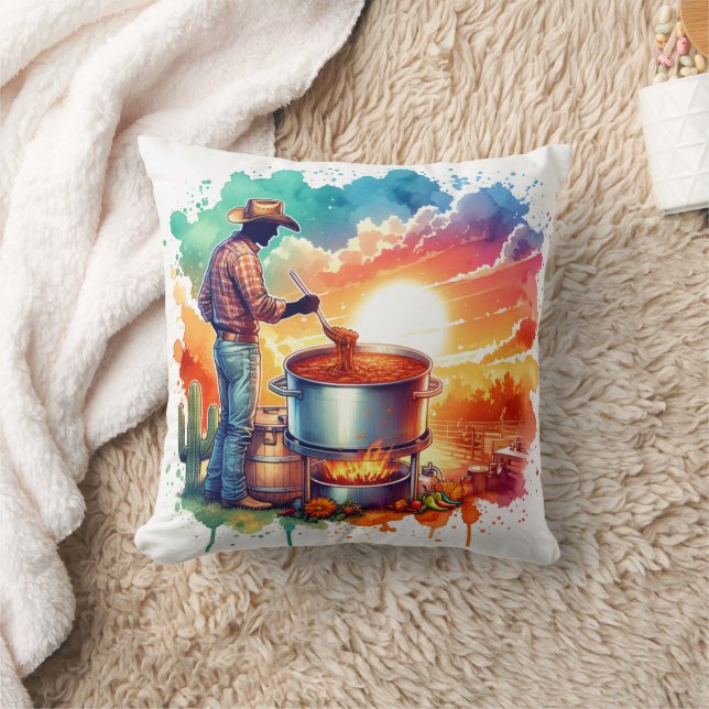 Almofada Feijões ou No Beans Chili Cozinhar Cowboy 1 (Cobertor)