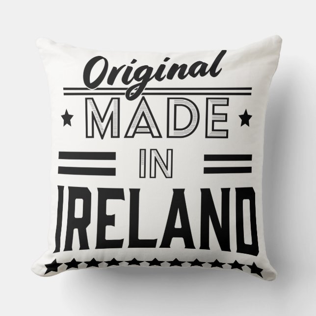 Almofada feito na Irlanda belo logotipo retrô. (Frente)