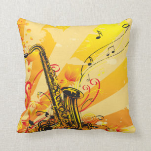 Almofada Feixes jazzísticos do saxofone da música