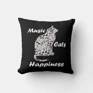 Almofada Felicidade dos Gatos de Música - Citação de Amante