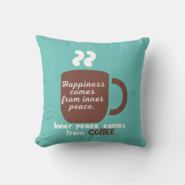 Almofada Felicidade é Café Engraçado Citar Arte Palavra