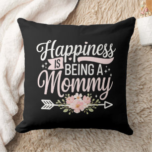 Almofada Felicidade É Ser Uma Mamãe Floral Dia das Mães