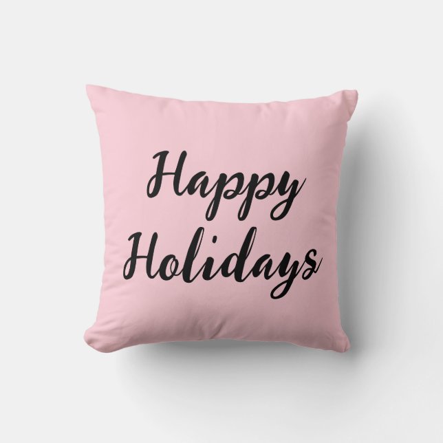 Almofada Felicidades de Natal simples e estiloso em pastel  (Frente)