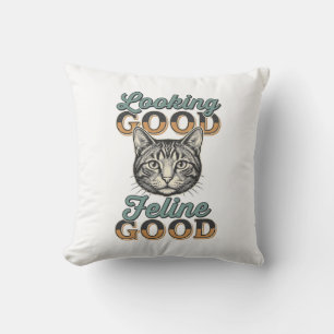 Almofada Felino de Boa Aparência Design de Gato Vintage_1
