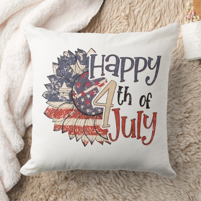 Almofada Feliz 4 de julho de Travesseiro decorativo (Cobertor)