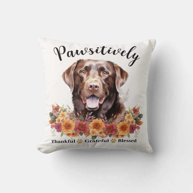 Almofada Feliz Agradecimento, Feliz Cachorro Bênção (Frente)