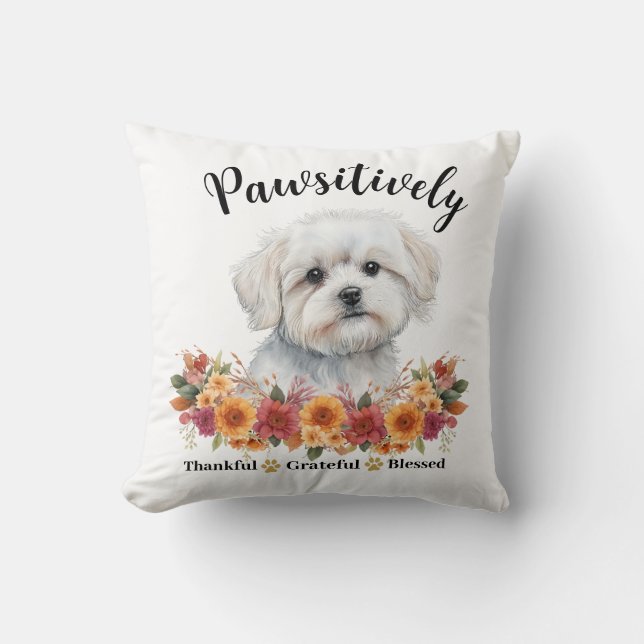 Almofada Feliz Agradecimento, Feliz Cachorro Bênção (Frente)