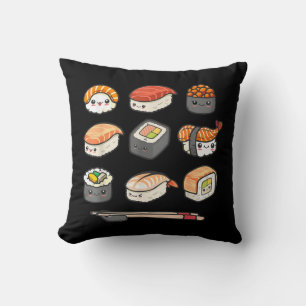 Almofada Feliz anime Sushi Kawaii set Comida japonesa Lover