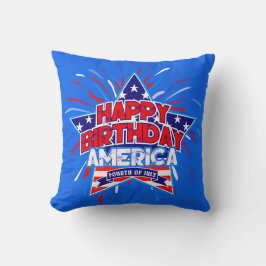 Almofada Feliz aniversário América 4 de julho Independência