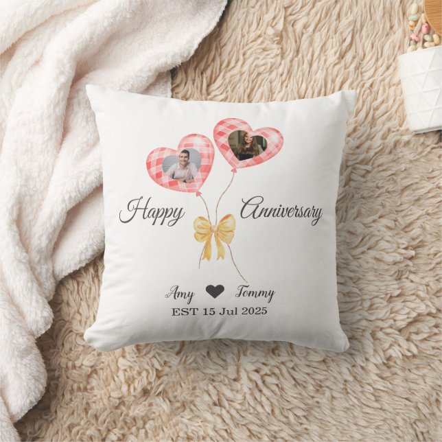 Almofada Feliz Aniversário - Foto Personalizada No Balão Ve (Cobertor)